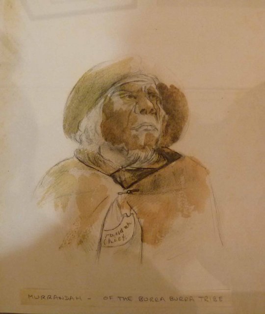 Murrandah of the Burra Burra Tribe drawing, courtesy of Camden Museum
